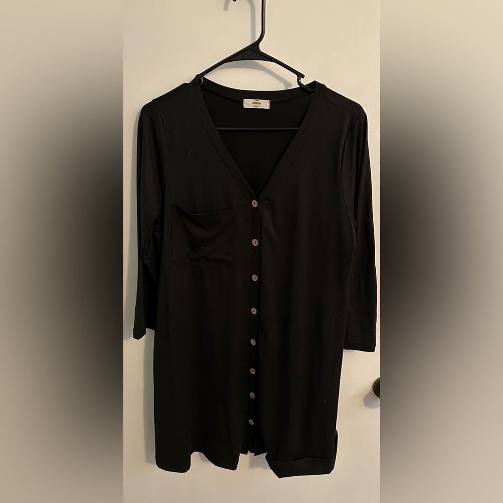 Entro. Functional Button Dress with Pocket.